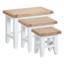 Tattershall Oak Top Nest of 3 Tables in White by Lavishway | Nest of Tables-33044