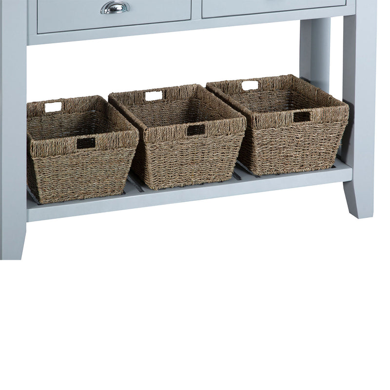 Tattershall Oak Top Grey Large Console Table by Lavishway | Hallway Console Table-33106