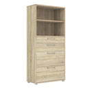 Prima Oak 2 Doors Bookcase With 4 Shelves by Lavishway | Book Shelves and Cabinets-29215