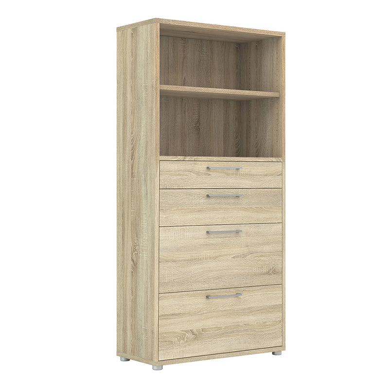 Prima Oak 2 Doors Bookcase With 4 Shelves by Lavishway | Book Shelves and Cabinets-29215