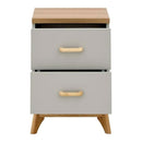 Grey Painted 2 Drawer Bedside Cabinet by Lavishway | Bedside Tables-43469