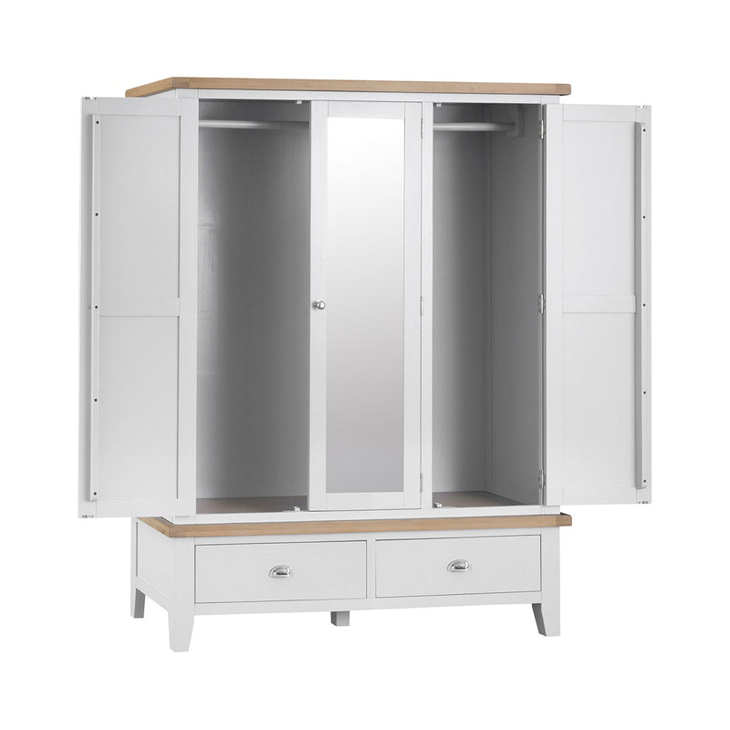 Tattershall Oak Top Large 3 Door Wardrobe by Lavishway | Wardrobe-32919