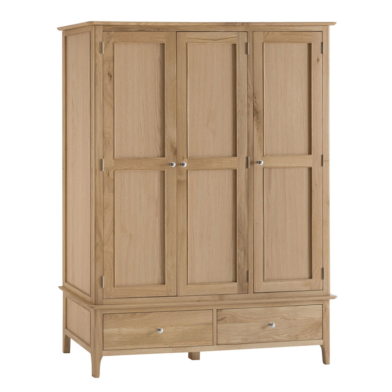 Nordic Oak Large 3 Doors Wardrobe by Lavishway | Wardrobe-32273