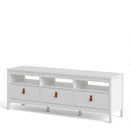 Barcelona White 3 Drawer TV Unit With Storage by Lavishway | TV Units Cabinets-29748