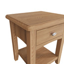 Guildford Solid Oak 1 Drawer Lamp Table by Lavishway | Side Tables-32006