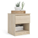 Naia Oak Finish 1 Drawer Bedside Cabinet by Lavishway | Bedside Tables-29436