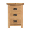 Chunky Oak 3 Drawer Large Bedside Cabinet by Lavishway | Bedside Tables-37268