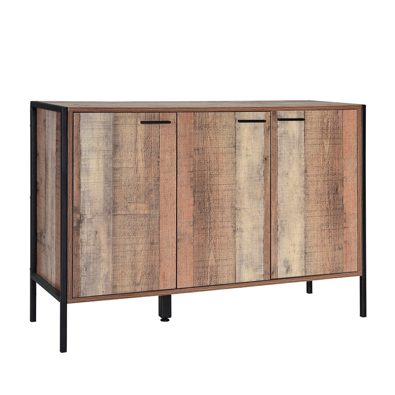 Hoxton Industrial Wooden 3 Doors Sideboard by Lavishway | Sideboards-35281