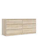 Naia Oak Finish Wide Chest of 6 Drawers by Lavishway | Chest Of Drawers-29379