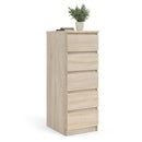 Naia Oak Finish Narrow 5 Drawers Chest by Lavishway | Chest Of Drawers-29892
