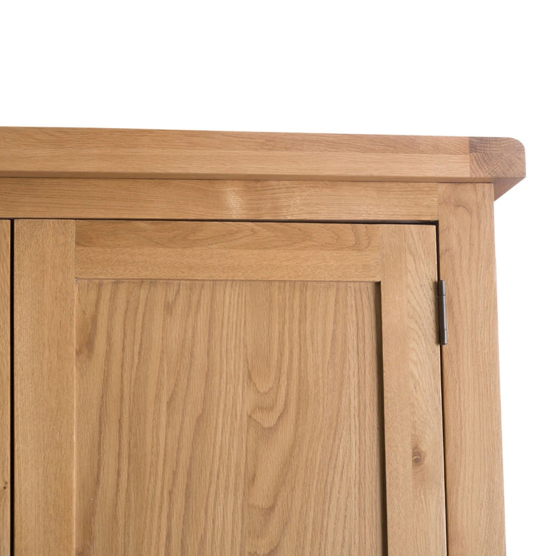 Chunky Oak 3 Doors Wardrobe With Mirror by Lavishway | Wardrobe-32613