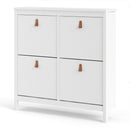 Barcelona White 4 Tilting Doors Shoe Cabinet by Lavishway | Shoe Cabinets-29776