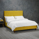 Lexie Wooden Effect Legs Velvet King Size Bed by Lavishway | Velvet Bed-35589
