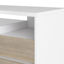 Function Plus White 3 Oak Drawers Desk by Lavishway | -30626