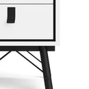 Ry 2 Drawers White Bedside Table by Lavishway | Bedside Tables-29303