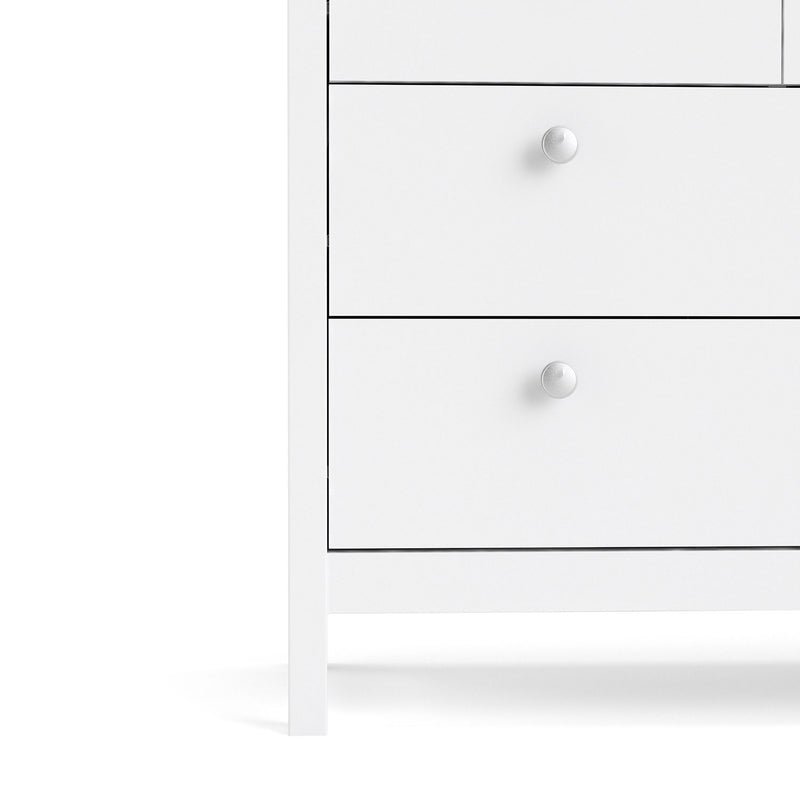 Madrid White Wooden 8 Drawers Double Dresser by Lavishway | Sideboards-29515