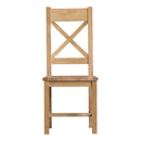 Chunky Oak Seat Wooden Dining Chair Set of 2 by Lavishway | Dining Chairs-32602