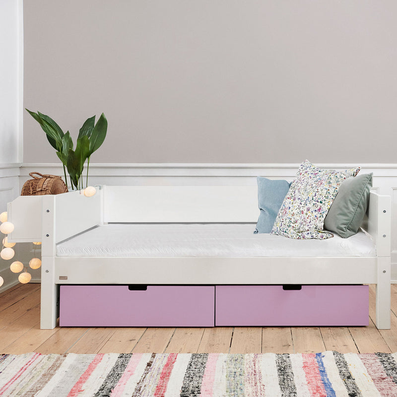 Manis 2 Drawers Contemporary White Bed by Lavishway | Wooden Beds-26497