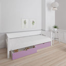 Manis 2 Drawers Contemporary White Bed by Lavishway | Wooden Beds-26491