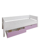 Manis 2 Drawers Contemporary White Bed by Lavishway | Wooden Beds-26504