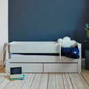 Huxie White Day Bed with Safety Rail by Lavishway | Wooden Beds-29583