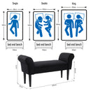 Modern Black Fabric Bed Side Bench by Lavishway | Benches & Storage Benches-38698
