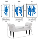 Modern Black Fabric Bed Side Bench by Lavishway | Benches & Storage Benches-38697