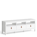 Barcelona White 3 Drawer TV Unit With Storage by Lavishway | TV Units Cabinets-29747