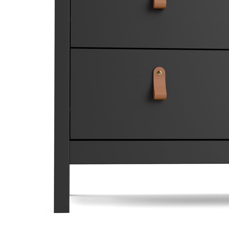 Barcelona Matt Black 2 Over 3 Chest of Drawer by Lavishway | Chest Of Drawers-30246
