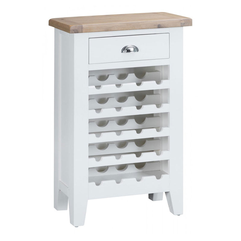 Tattershall Oak Top Wine Rack in White by Lavishway | Wine Racks-32993