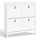 Barcelona White 4 Tilting Doors Shoe Cabinet by Lavishway | Shoe Cabinets-29775