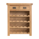 Chunky Oak Small 2 Drawers Wine Rack by Lavishway | Wine Racks-32572