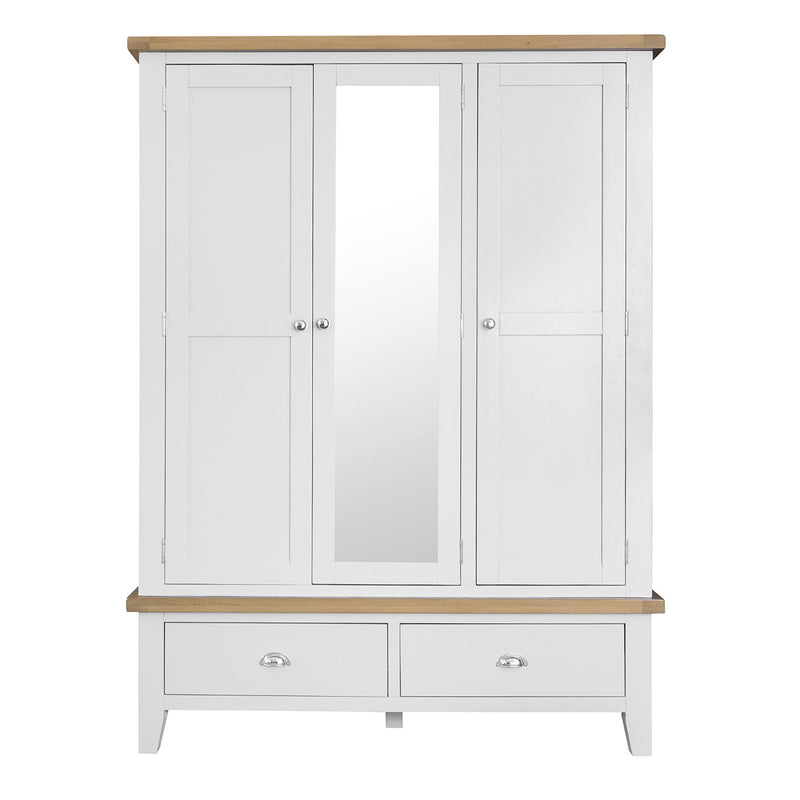 Tattershall Oak Top Large 3 Door Wardrobe by Lavishway | Wardrobe-32918