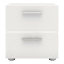 Pepe White 2 Drawer Bedside Table by Lavishway | Bedside Tables-29245