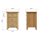 Guildford Solid Oak 3 Drawer Bedside Cabinet by Lavishway | Bedside Tables-32024