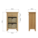 Guildford Solid Oak 1 Drawer Cabinet by Lavishway | Hallway Cabinets-32079