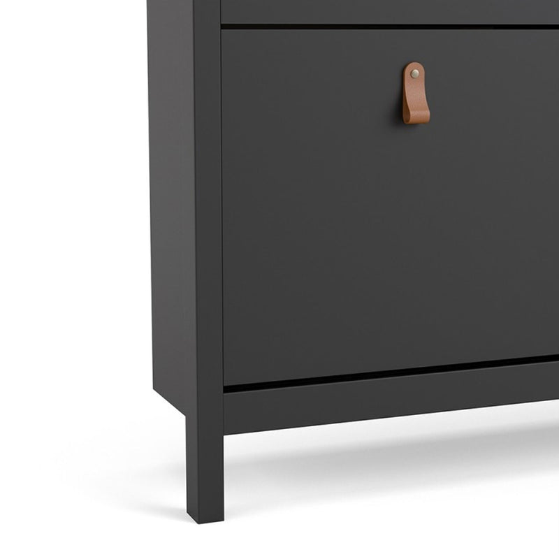 Barcelona Black 4 Tilting Doors Shoe Cabinet by Lavishway | Shoe Cabinets-30270