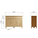 Guildford Solid Oak 3 Doors Long Sideboard by Lavishway | Hallway Cabinets-32109