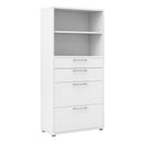 Prima White 4 Drawers Bookcase With 2 Shelves by Lavishway | Book Shelves and Cabinets-29121