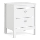 Madrid White 2 Drawers Bedside Table by Lavishway | Bedside Tables-29539