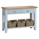 Tattershall Oak Top Grey Large Console Table by Lavishway | Hallway Console Table-33098