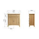 Guildford Solid Oak 2 Doors Small Sideboard by Lavishway | Sideboards-36716