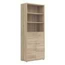 Prima Oak 2 Doors Bookcase With 5 Shelves by Lavishway | Book Shelves and Cabinets-29177