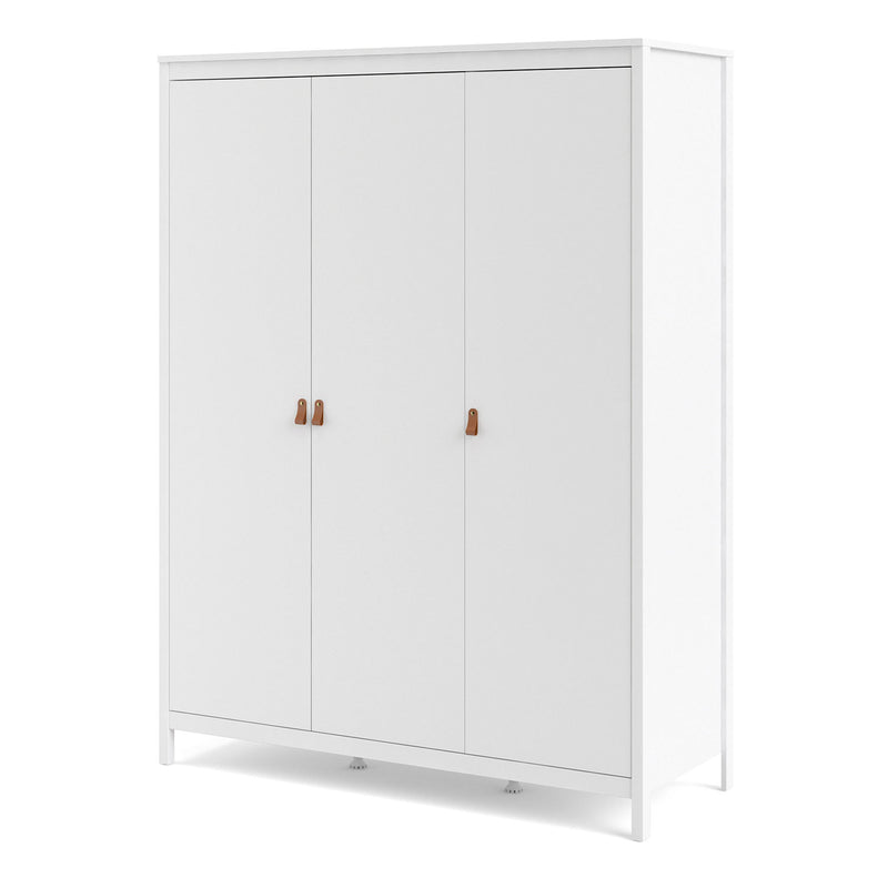 Barcelona White 3 Doors Wardrobe by Lavishway | Bedroom-29783