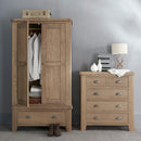 Heirloom Oak Finish 2 Doors Wardrobe by Lavishway | Wardrobe-32449