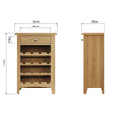 Guildford Solid Oak Wine Cabinet by Lavishway | Wine Racks-31908