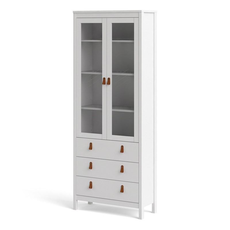 Barcelona White 2 Glass Doors Display Cabinet by Lavishway | Display Cabinet-29767
