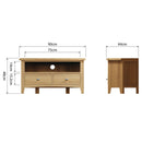 Guildford Solid Oak 2 Drawer Corner TV Unit by Lavishway | TV Units Cabinets-36687