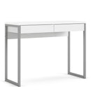 Function Plus White High Gloss 2 Drawers Desk by Lavishway | -29620