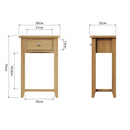 Guildford Solid Oak Telephone Table by Lavishway | Side Tables-31923